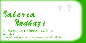 valeria nadhazi business card